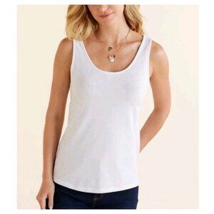 Soft Surroundings Tank Top Ivory Ribbed Stretch Sleeveless Women Size 1X